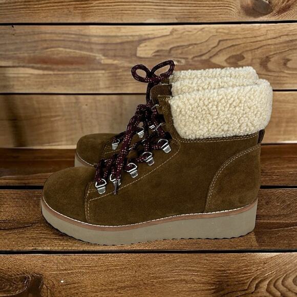 Sam Edelman Women's 7 1/2 Franc Brown Leather Hiker ankle Boot new - Picture 5 of 8